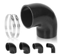 Glarks 90 Degree Elbow Silicone Hose, 3inch(76mm) ID 6inch(150mm) Length 4-Ply Reinforced High Performance Silicone Hose with 2Pcs 72-95MM Stainless Steel T-Bolt Clamp