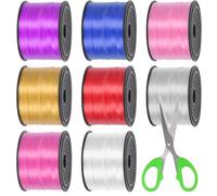Glarks 9pcs 800 Yards Curling Ribbon Set, 8 Colors 1/5" Wide Crimped Balloon Ribbon String, Wrapping Curling Ribbon for Gift Box Wrapping, Party Birthday Decorations, Christmas Decor