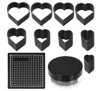 Glarks 9pcs 9 Sizes Leather Heart Shape Cutter Set, Leather Hole Cutter Tool, Leathers Cutting Dies Kit with Mat, Carbon Steel One Hole Leathers Cutting Tools for DIY Leather Craft