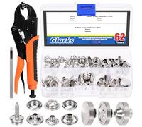 Glarks Heavy Duty Snap Fastener Pliers Snap Setter Tool with 70Pcs 20 Sets Stainless Steel Marine Grade Boat Cover Snap Button Fastener Kit for Repairing Boat Covers, Canvas, Tarp and Fabric