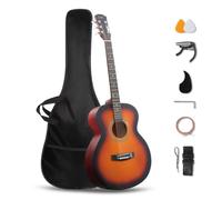 Glarry 4/4 Full Size Acoustic Guitar Pack for Beginners, Sunburst