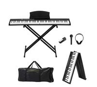Glarry 88 Key Folding Digital Piano Full Size Semi-Weighted Electric Keyboard - 200 Demos, 1000 Tones/1000 Rhythms, Dual Bluetooth (Audio+MIDI), Complete Set with Sustain Pedal, Headphones & X-Stand