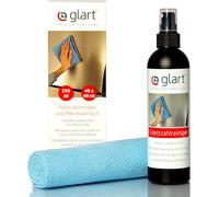 Glart 45ER Stainless Steel Cleaner 250 ml + Microfiber Cloth 40x45 cm - Grease Remover Set for Kitchen, Bathroom, Household, Streak-free for Stainless Steel Front, Fridge, Sink, Stove, Made in Germany