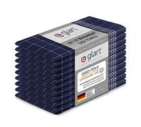 Glart 48BI2 10-piece set of kitchen towels 50x70 cm made of 100% cotton in blue, OEKO-TEX Standard 100 certified, pre-washed for kitchen and dishwashing