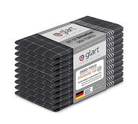 Glart 48GI2 10-Piece Set of Dish Towels, 50x70 cm, 100% Cotton Oeko-TEX Standard 100, Grey, Pre-Washed, For Kitchen and Dishwashing