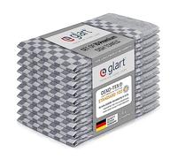 Glart Kitchen Towels, Pack of 10 High-Absorbent Tea Towels, 50 x 70 cm, 100 Percent Cotton, Kitchen Cloths in Grey with Chess Pattern