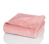 Glart cuddly blanket in old pink 150x200 cm for sofa or couch. Extra soft wool blanket as a bedspread or sofa blanket, without sleeves. Pink