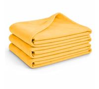 Glart G3G Oeko Tex Fleece Blankets 3-Piece Set - 130x160 cm, 100% Polyester, 200 g/m² - Yellow, versatile as a home, cuddle, sofa, guest or picnic blanket.
