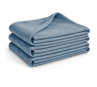 Glart G3JB Oeko Tex Fleece Blankets 3pc Set - 130x160 cm, 100% Polyester, 200 g/m² - jeans blue, versatile as a living, cuddle, sofa, guest or picnic blanket.