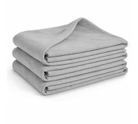 Glart G3PG Oeko Tex Fleece Blankets Set of 3-130x160 cm, 100% Polyester, 200 g/m² - platinum grey, versatile as living, cuddle, sofa, guest or picnic blanket.