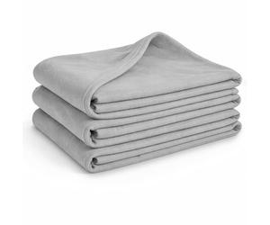 Glart G3PG Oeko Tex Fleece Blankets Set of 3-130x160 cm, 100% Polyester, 200 g/m² - platinum grey, versatile as living, cuddle, sofa, guest or picnic blanket.