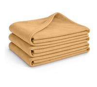 Glart G3S Oeko Tex Fleece Blankets 3pc Set - 130x160 cm, 100% Polyester, 200 g/m² - sand, versatile as throw, cozy blanket, sofa cover, guest blanket, or picnic blanket.