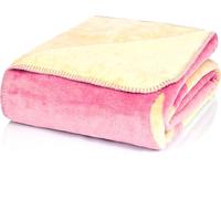 Glart J2H Cuddle Blanket Reindeer Design Old Rose - Living blanket made of cotton polyacrylic mix for sofa and bed