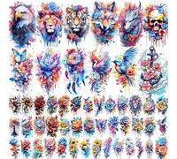 GLARYYEARS 52PCS 3D Realistic Temporary Tattoos for Women Body Art | waterproof fake floral & animal tattoos. Painless party body art lasting up to 5 days. Easy removal with baby oil.