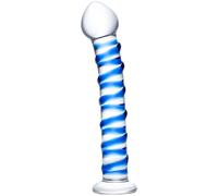Glas Blue Spiral Glass Dildo 7.5 Inch