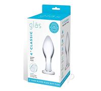Glas Classic Glass Butt Plug in Clear, (GLAS-156)