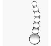 GLAS Curved GLASs Beaded Dildo Clear | Glass Anal Butt Plug
