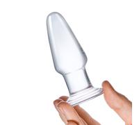 Glas Glass Butt Plug Clear 3.5 Inch