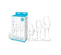 Glas - Helmet Head Glass Anal Plug Training Kit - Insertable Lengths: (Approx) 3.5inch, 4.5inch & 5.5inch