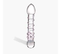 GLAS Spiral Staircase Full Tip Dildo Clear 9.4in | Glass Anal Butt Plug