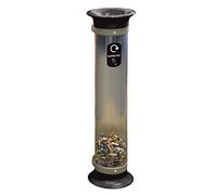 Glasdon C-Thru 15 Litre Battery Recycling Bin Battery Recycling Tube Black | Clear, graphic, Durable, Heavy duty Polycarbonate Battery Recycling Bins, Top & bottom handles, Screw-on removable funnel lid