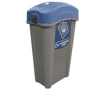 Glasdon Eco Nexus 85 Lockable Confidential Paper Waste Recycling Bin (Grey) | With Blue Sticker, 85-Litre Secure Waste Bin for Confidential Documents with Keyed Lock - Small Footprint, Durable Paper Bin