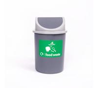 Glasdon Kitchen Bin Food Waste Caddy Compost Bin - 2.5 Litre Small Indoor Waste Food Caddy Bins for Kitchen Office Recycling Compact Lightweight Removable Top | Nexus 2.5L Grey Pack of 6