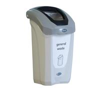 Glasdon Nexus 30 General Waste Bin (Grey, Black & White) - Plastic Bin for Non-Recyclable Waste - Compact 30-Litre General Waste Container - Open Top
