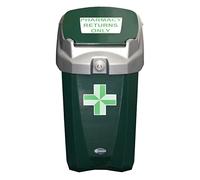 Glasdon Pharmacy Returns Unit 30 (Green, Wall Fixing Kit) - 30 Litre Unit for Storing Unused Prescribed Medicines - Compact Indoor Unit for Pharmacy Returns