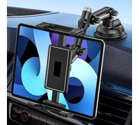 GlasFlength Tablet Holder Car, iPad Car Mount Suction Cup Universal Dashboard Windscreen 360° Rotatable Adjustable Tablet Holder for 4.7-9.7 Inch Tablets and Smartphones (Black)