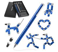 GlasFlength Magnetic Pen Fidget Pen, Funny Magnetic Pen Blue Magnetic Ballpoint Pen Gravity Pen Gifts Cool Gadgets for Men Women Children Teenagers Christmas Birthday Gift