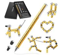 GlasFlength Magnetic Pen Fidget Pen, Funny Magnetic Pen Gold Magnetic Ballpoint Pen Gravity Pen Gifts Cool Gadgets for Men Women Children Teenagers Christmas Birthday Gift