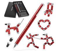 GlasFlength Magnetic Pen Fidget Pen, Funny Magnetic Pen Red Magnetic Ballpoint Pen Gravity Pen Gifts Cool Gadgets for Men Women Children Teenagers Christmas Birthday Gift