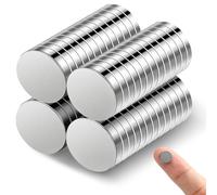 GlasFlength Neodymium Magnets 52 Pieces, N35 Powerful Magnets 10 x 2 mm Mini Fridge Magnet for Round Whiteboard Small Lovers for DIY Images Fridge Plate (Silver)