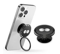 GlasFlength Popsocket Mobile Phone Ring Holder, Pop Socket Mobile Phone Finger Holder with Extendable Base Handle Black 255° Mobile Phone Ring 360° Button for Holding Smartphones