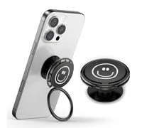 GlasFlength Popsocket Mobile Phone Ring Holder, Pop Socket Mobile Phone Finger Holder with Extendable Base Handle 255° Mobile Phone Ring 360° Mobile Phone Button for Holding Phones and Cases (Black