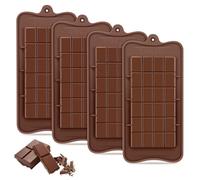 GlasFlength Silicone Chocolate Mould, 4 Pieces 24 Cavities Non-Stick Silicone Chocolate Moulds Mini Chocolate Tray Mould for Chocolate, Home, Waffles, Pralines, Cake Decoration