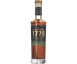 Glasgow 1770 Peated Single Malt Scotch Whisky, 50cl, 46% ABV. A rich & smoky Single Malt Whisky, crafted by smoking the finest barley with aromatic heather-rich peat. Matured in ex-sherry casks