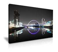 GLASGOW Clyde Arc Skyline Scotland Travel Holiday Canvas Modern Wall Art Best Gift For Modern Family Home Office School Restaurant Shop Decoration (S: 46cm X 31cm)