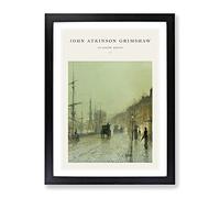 Glasgow Docks By John Atkinson Grimshaw Exhibition Museum Painting Framed Wall Art Print, Ready to Hang Picture for Living Room Bedroom Home Office Décor, Black A2 (64 x 46 cm)