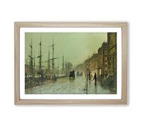 Glasgow Docks by John Atkinson Grimshaw Framed Print | A2 Oak Framed Wall Art | Ready to Hang | Modern Nature Picture | Living Room Bedroom Lounge Office