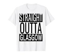 Glasgow Hometown Pride Bold Typography Design Value Graphic T-Shirt, Men, White, M