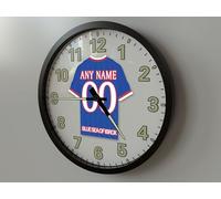 GLASGOW R A N G E R S FC 10 INCH (25cm) SCOTTISH FOOTBALL WALL CLOCK - PERSONALISED FOOTBALL GIFTS - SELECT ANY PLAYER OR YOUR OWN NAME AND NUMBER TO BE PRINTED ONTO OUR FOOTBALL CLOCKS!