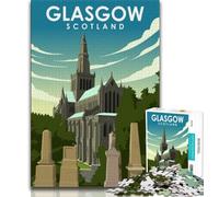 Glasgow Scotland Art 1000 Piece Jigsaw Puzzle for Adults Teens,Challenging Game Gifts for Is Ideal As A Gift for The Whole Family 38x26cm