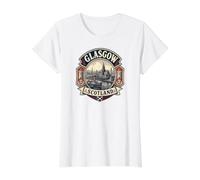 Glasgow Scotland Cityscape Value Graphic T-Shirt, Women, White, M