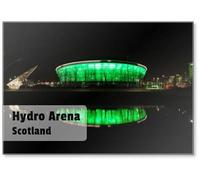 Glasgow Scotland:Exterior of The Hydro Arena Glasgow Illuminated at Night OVO Green, Fridge Magnet