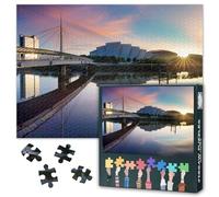 Glasgow Scotland Puzzles for Adults 1000 Pieces, Clyde River Scotland Jigsaw Puzzles, Adult Puzzle for Adults, Educational Fun Games or Toys for Elders Friends 20X27 INCH