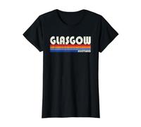 Glasgow Scotland Retro 70s 80s Style Value Graphic T-Shirt, Women, Black, L