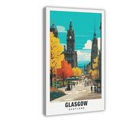 Glasgow Scotland Travel Poster Canvas Poster Bedroom Decor Landscape Office Room Decor Gift 08x12inch(20x30cm)