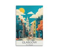 Glasgow Scotland Vintage Travel Poster Canvas Wall Art Decorative Picture Prints Modern Decor 12x18inch(30x45cm)
